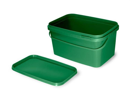 Wiadro kwadratowe z pokrywą Delphin CLASSA / zielone 5L Delphin (101003032)
