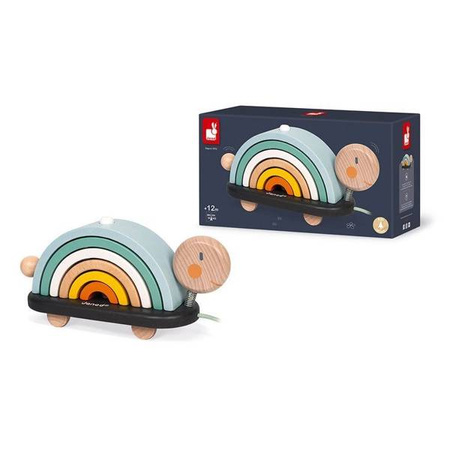 Drewniany tęczowy żółwik do ciągnięcia Sweet Cocoon, Janod