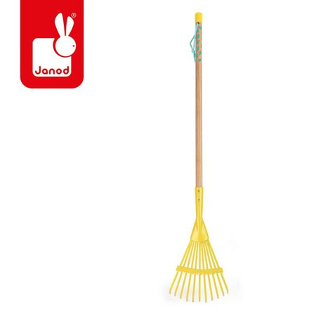 Mały ogrodnik Metalowe grabie do liści żółte, Janod