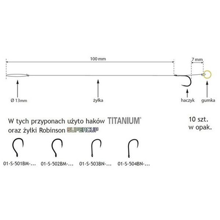 Przypon z quick stop MF 501BM rozm. 14, śr. 0,172mm (10 szt.) Robinson 01-S-501BM-14Q