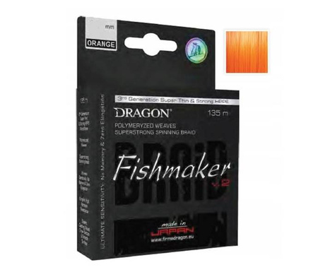 Plecionka Fishmaker v.2 / Momoi 135 m 0.12 mm/10.50 kg pomarańczowa fluo DRAGON PDF-41-12-612