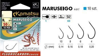 PRZYPON 50cm KAMATSU HACZYKI MARUSEIGO ROBAK CZERWONY ROZMIAR 6 / ŻYŁKA 0.18 BLNŁ 543110306