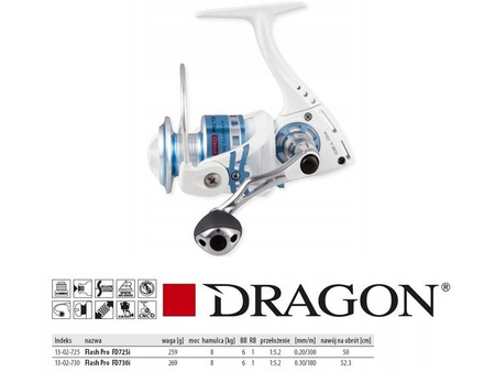 Kołowrotek Dragon FLASH Pro FD730i 30 6BB+Inf.AR szp.alum. + zap. DRAGON CHN-13-02-730