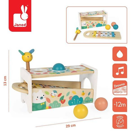 Drewniane cymbałki z kulodromem Pure, Janod