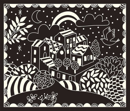 Zestaw kreatywny Do zdrapywania Karty świecące w ciemności Nocny świat 7+, Janod