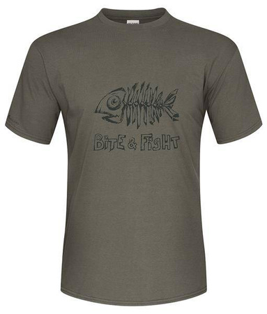 T-SHIRT BITE & FIGHT / KHAKI- rozm.XXL - op.1szt. MIKADO UMH-012-K-XXL