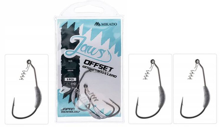 HACZYK - JAWS OFFSET Z WKRĘTEM I OBCIĄŻENIEM 7g - Nr.5/0 - op.3szt. MIKADO HJA04-5/0-7.0