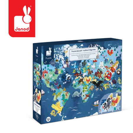 Puzzle edukacyjne z figurkami 3D Legendy i mity 350 elementów 7 +, Janod