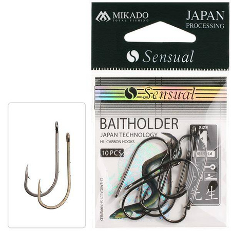 HACZYK SENSUAL NA WĘGORZA - BAITHOLDER Nr 3/0 BR - torebka 10szt. MIKADO HS11014-3/0BR