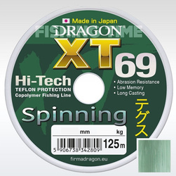 Żyłka  XT69 Hi-Tech / Made In Japan SPINNING 0.25 mm/7.65 kg szarozielona 125 m DRAGON PDF-33-20-325