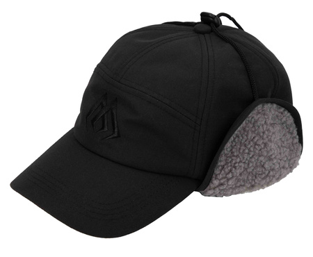 CZAPKA ZIMOWA - Z DASZKIEM I POLAREM - CZARNA - op. 1szt. MIKADO UM-UC015