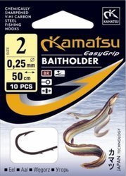 HACZYKI BAITHOLDER WIĄZANE PRZYPONY GOTOWE NA WĘGORZA hak 2 żyłka 0,25 KAMATSU 521000602