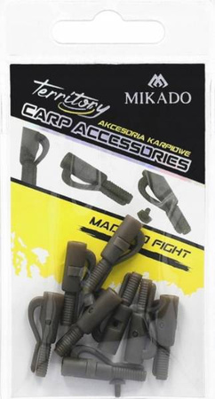 BEZPIECZNY KLIPS DO CIĘŻARKA Z ZATYCZKĄ / SZARO-ZIELONY – op.10szt MIKADO AMC-11523-07