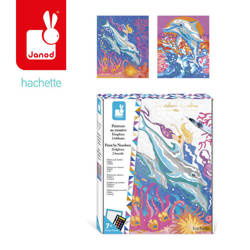 Zestaw kreatywny Malowanie po numerach Delfiny 2 obrazy 7+, Janod