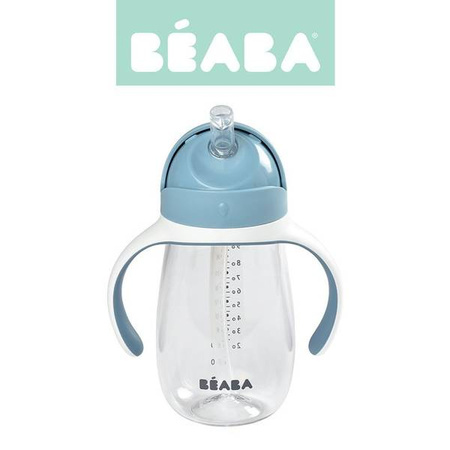 Beaba Butelka - kubek niekapek tritanowa ze słomką 300 ml windy blue