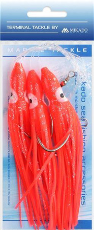 ZESTAW MORSKI - OCTOPUS RIG 12 cm - hak 3x7/0 (RED) MIKADO LS-A150-04