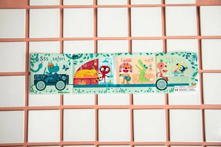 LILLIPUTIENS Magiczna rozkładana książeczka-harmonijka do kąpieli Safari Dżungla 12 m+