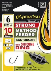 PRZYPON METHOD FEEDER KANTOUSURE 8BLNO/10cm/0,22mm Z PIERŚCIENIEM SILIKONOWYM OP.10SZT KAMATSU 503012308