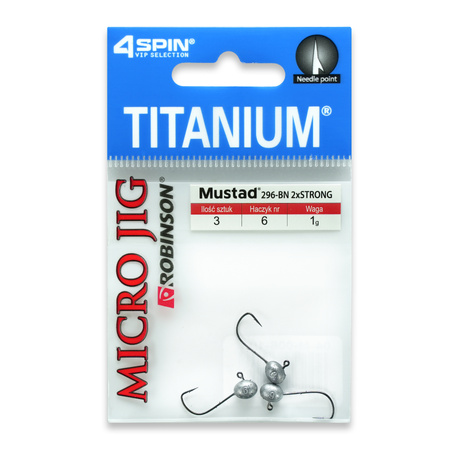Główki Jigowe Titanium Micro, rozm. 6, 1g (3szt) Robinson 04-M-006-10