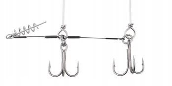 Systemik do zbrojenia gum, dozbrojka  - A.F.W. - 2 kotwice rozmiar 2/0 1x7 Surflon 20 kg czarny 10cm 1 szt. DRAGON PDF-56-200-2010