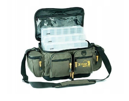 TORBA SPINNINGOWA Z USZTYWNIONYM DNEM+4 PUDEŁKA 50/25/20CM UJ-XTX09 JAXON