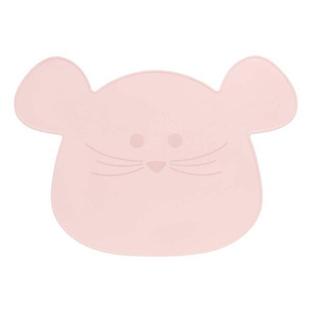 Lassig Silikonowa mata podkładka Little Chums Mysz różowa