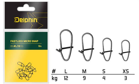 AGRAFKI Fastlock micro snap /10szt S/4kg Delphin (969C04300)