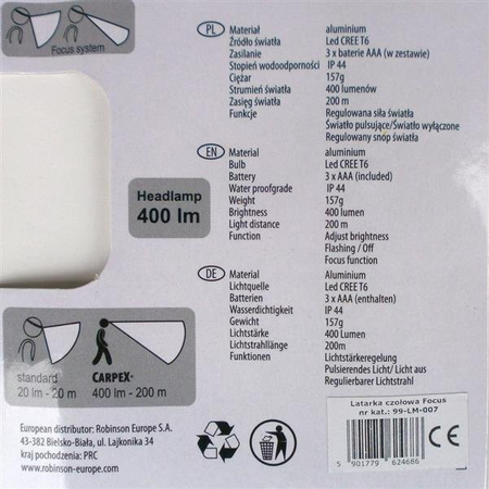 Latarka czołowa Carpex focus Carpex 99-LM-007