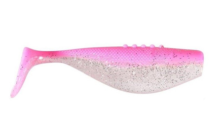 GUMA RIPPER Fatty PRO - LIGHT ORCHID 3"/7.5cm 4szt CLEAR/PINK silver glitter DRAGON CHE-FT30D-20-311