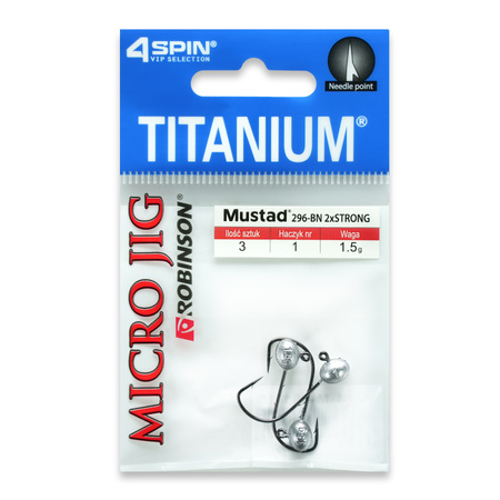 Główki Jigowe Titanium Micro, rozm. 1, 1,5g (3szt) Robinson 04-M-001-15