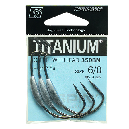 Hak Titanium OFFSET WITH LEAD 350BN (3 szt), rozm. 5/0, 3,5gr Robinson 02-S-350BN-5/0