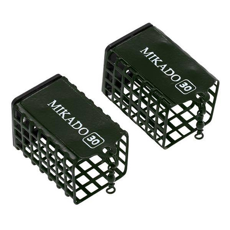 KOSZYCZEK - KWADRATOWY Z DENKIEM -100g - (30x30x55mm) - CIEMNO OLIWKOWY - op.2szt MIKADO AMKZ-09-100-CO