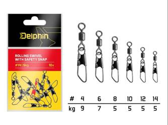 Krętlik z agrafką / 10 szt. #14/5kg Delphin (101003568)