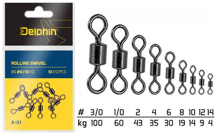 Kretlik Rolkowy A-01/10szt BN/1/0 Delphin (969A01100)