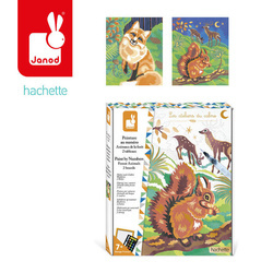 Zestaw kreatywny Malowanie po numerach Leśne zwierzęta 2 obrazy 7+, Janod