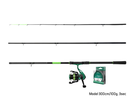 Zestaw feederowy Delphin GreenFEED 300 300cm/100g + 3T + Method FEED 200m Delphin (101005176)