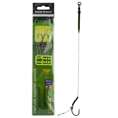 Przypon karpiowy Combi 20cm, 25lb, rozmiar haka 2 Carpex 01-C-TSS3-02