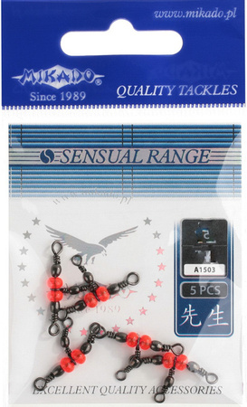 KRĘTLIK POTRÓJNY BARYŁKOWY Z KORALIKAMI - BN - rozm. 14*16 - op.5szt. MIKADO AMA-A1503-14-16