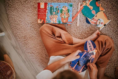 Zestaw kreatywny Papierowa przeplatanka Zabawne zwierzaki 5+, Janod