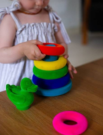 Rubbabu Układanka edukacyjno-sensoryczna piramida z piłką