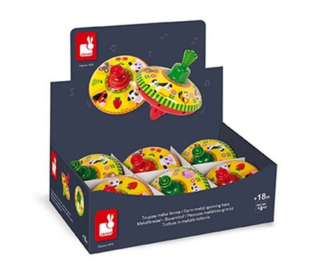 Bączek metalowy Farma opakowanie zbiorcze 6 szt. (3 szt. zielone i 3 szt. czerwone), Janod