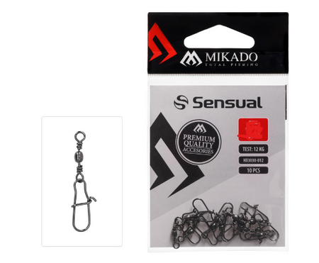 KRĘTLIK BARYŁKOWY Z AGRAFKĄ SPINNINGOWĄ - BN - Nr. 10 - op.10szt. MIKADO HX3030-010