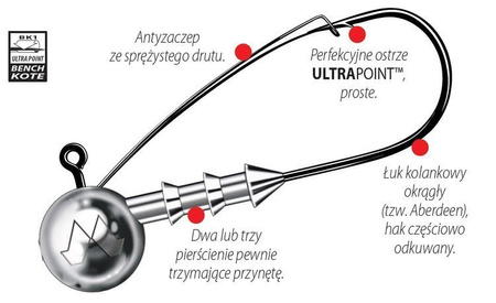 Główka jigowa MUSTAD ANTI-SNAG 3 szt. 4/0 7.5 g DRAGON PDF-726-075-040