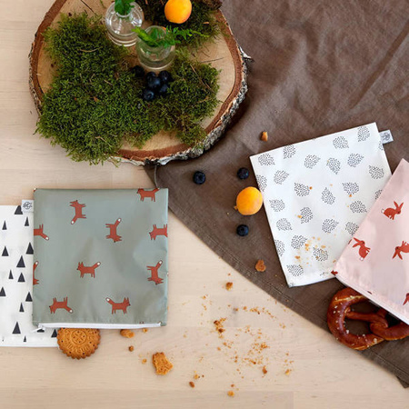 Lassig Zestaw torebek na przekąski Little Forest Zajączek