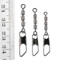 TC - KRĘTLIK ROLKOWY POTRÓJNY Z AGRAFKĄ  - BLACK - Nr. 6 - op.10szt. MIKADO AMA-TC02-6B