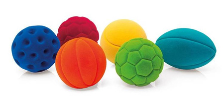 Rubbabu Zestaw 6 sensorycznych piłek sportowych (opakowanie zbiorcze 6 szt.)