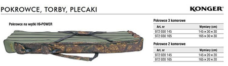 POKROWIEC NA WĘDKI HI POWER 165cm/2 KOMORY KONGER 972020165