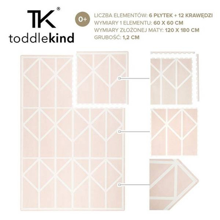 TODDLEKIND Mata do zabawy piankowa podłogowa Prettier Playmat Nordic Vintage Nude Pink