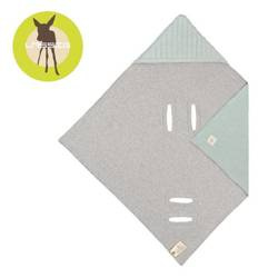 Lassig Dziergany kocyk z kapturkiem do fotelika niemowlęcego 78 x 78 cm Cozy Home pastelowo-miętowy