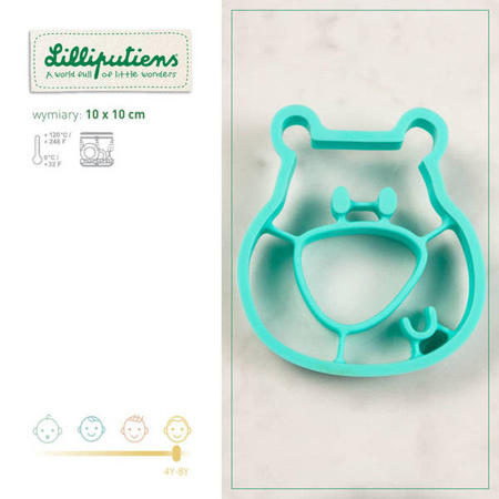 LILLIPUTIENS Silikonowa forma do smażenia jajek Mały kucharz, Niedźwiadek Cesar, 4+